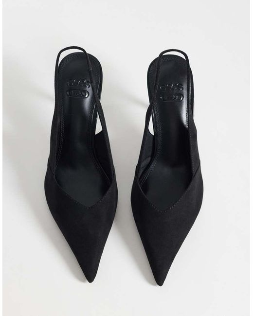ASOS Black Sabrina Slingback Stiletto Heels