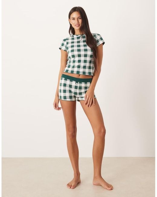 Camiseta De Pijama A Con Diseño Encogido Mix & Match De ASOS de color Green