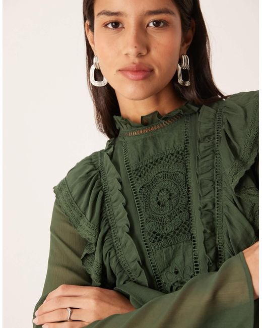 chinese dress ladies Kelly Green Satin V Neck Cascading Ruffle Maxi Dress  Aquarius Brand