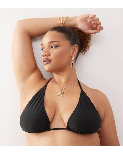 Collusion Black Curve Mix And Match Triangle Bikini Top