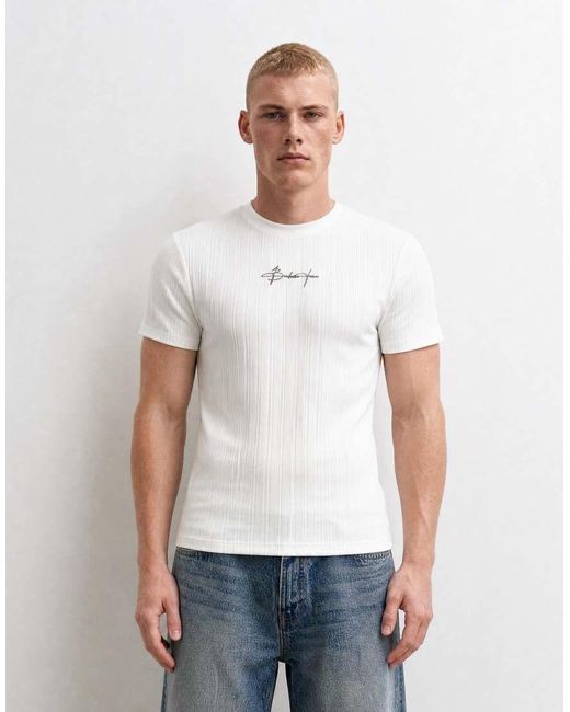ASOS White Heavyweight Muscle T-Shirt With Front Graphic for men