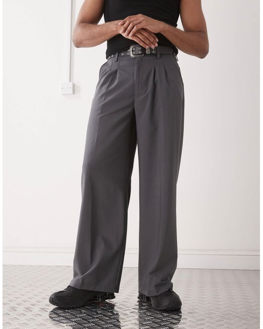 Pantalon ajusté coupe ample décontractée Collusion pour homme en coloris Gray