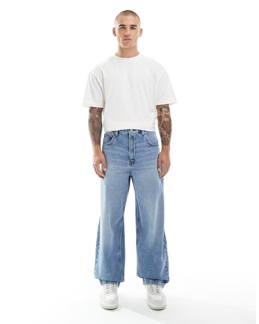 ASOS Blue Loose Straight Jeans for men