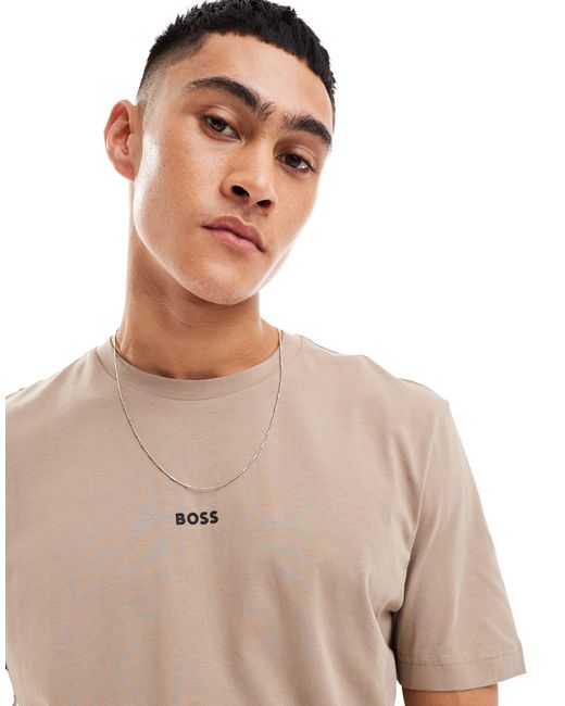Boss Brown Tchup Logo T-shirt for men
