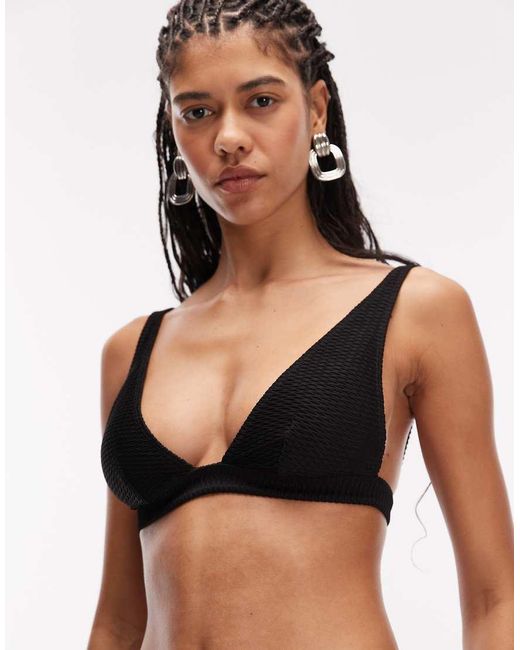 & Other Stories Black Mix And Match Textured Halterneck Bikini Tops