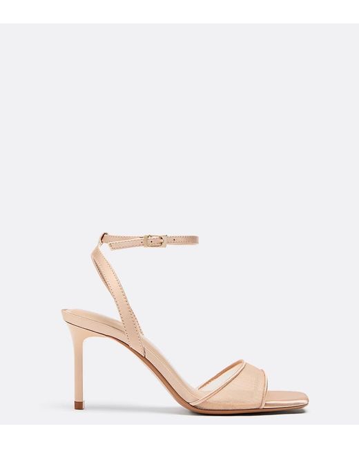 Stradivarius White Wide Fit. Satin Effect Heeled Sandals