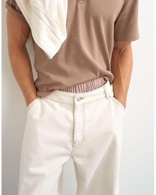 Topman White Rigid baggy Fit Jean With Side Pockets for men
