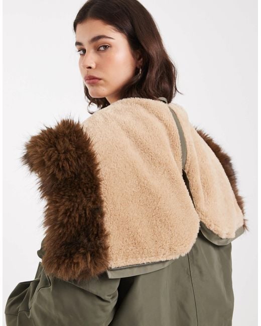 ASOS Green Bomber Parker With toggle Detailing