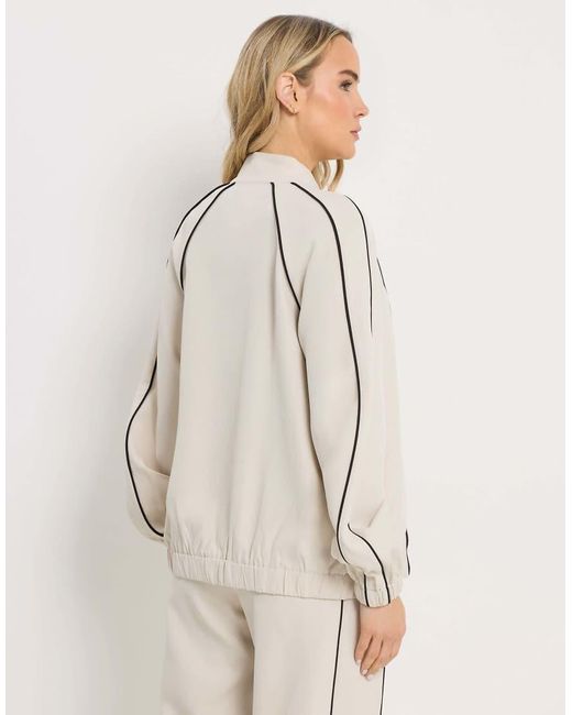 Long Tall Sally Natural Piped Zip Through Jacket