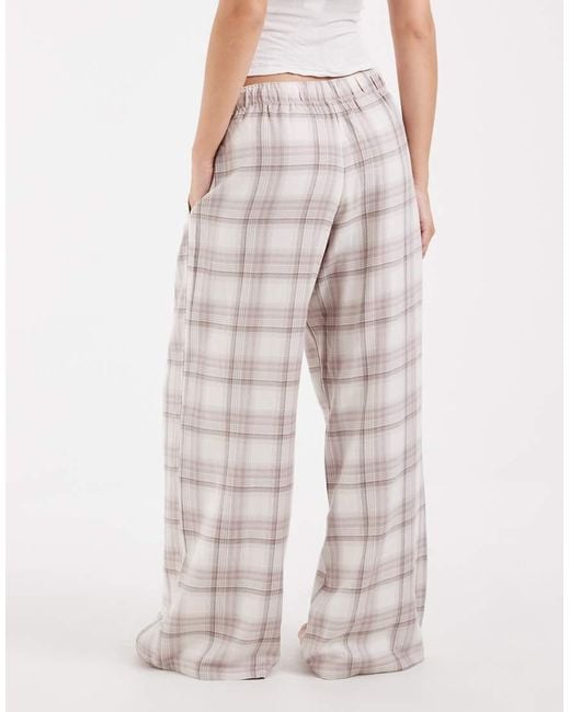 Hollister Natural Cosy Wide Leg Flannel Pyjama Bottoms