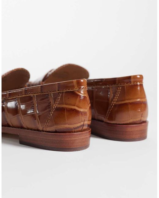 Ralph Lauren Brown Croc Loafer