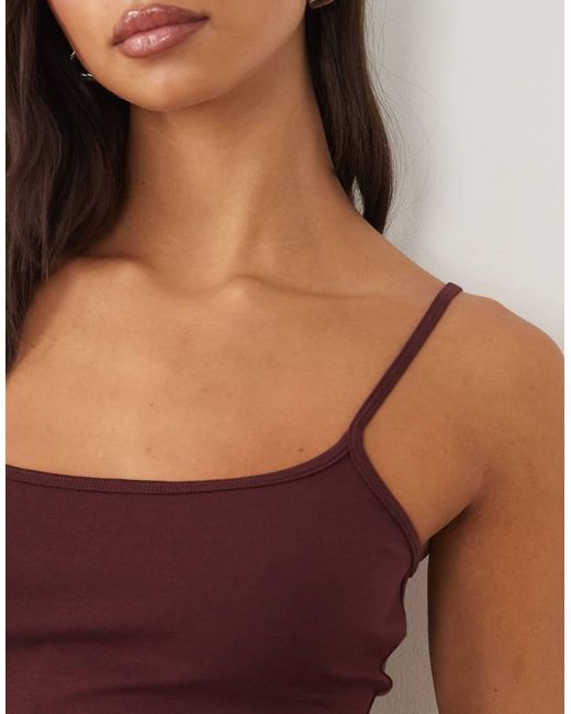 Gina Tricot Brown Strap Singlet Top