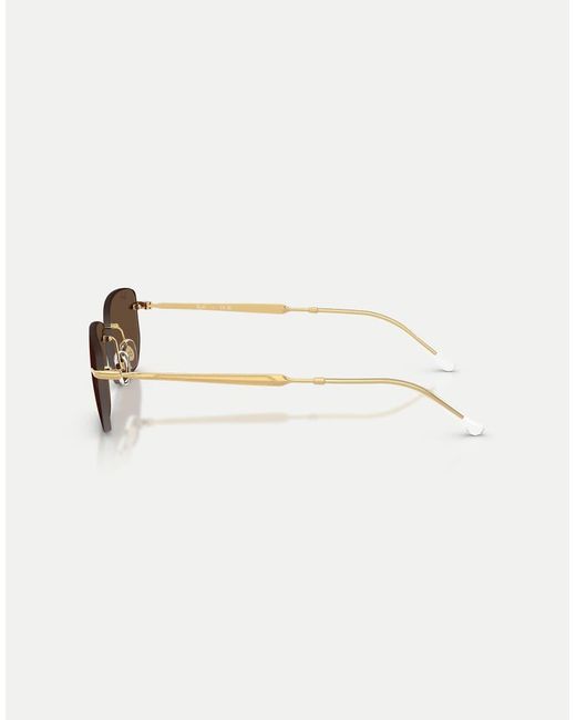 Ray-Ban Metallic Irregular Sunglasses With Lens