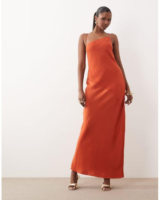 ASOS Red Hybrid Satin Panel Cami Maxi Dress
