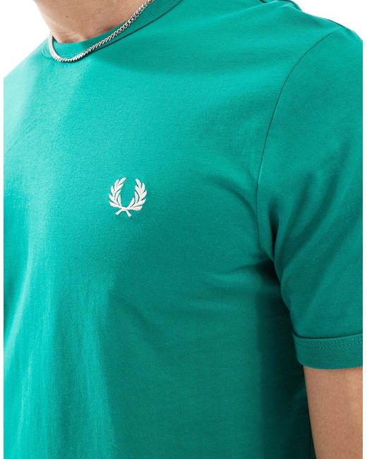 Fred Perry – es ringer-t-shirt in Green für Herren