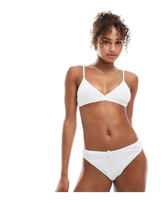 The Frolic Exclusieve Pointelle Onderbroek Met Lage Taille in het White