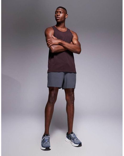 4505 Purple Quick Dry Performance Jersey Drop Armhole Tank With Scoop Neck for men