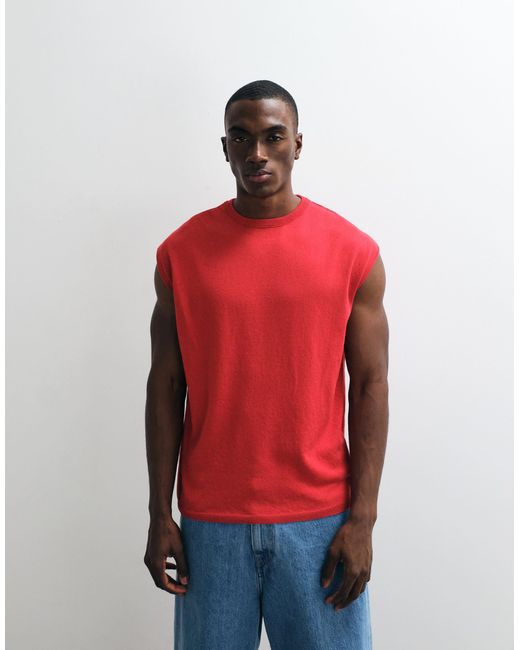 ASOS – oversize-strickpullunder in Red für Herren