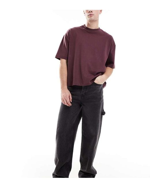 Collusion Red X011 baggy Carpenter Mid Rise Jeans for men