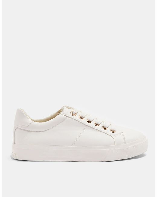 TOPSHOP Camden Lace Up Trainers in White | Lyst