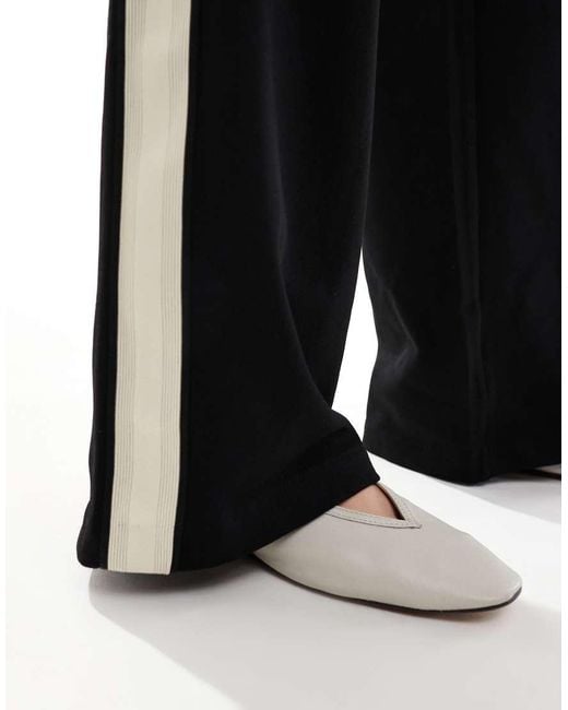 Vero Moda Black Loose Pull On Trousers With Side Stripe