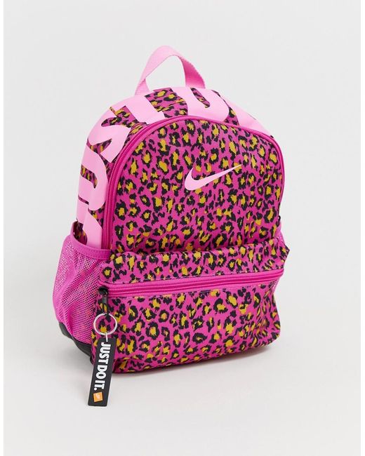 Mini sac à dos à imprimé léopard et slogan Just do it - Rose Nike en  coloris Rose | Lyst