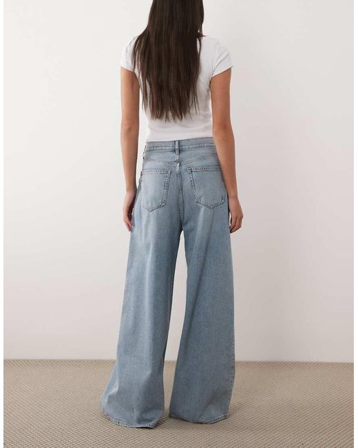 ARKET Blue Cedar High Rise Wide Leg Jeans