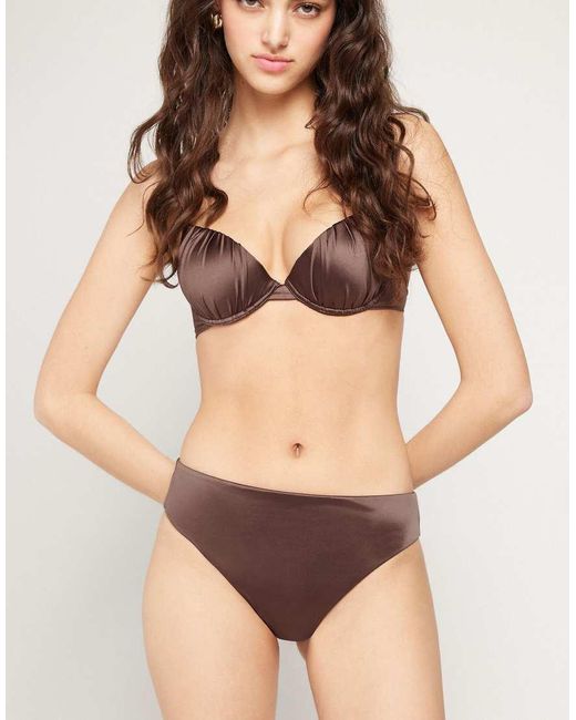 Tezenis Brown Choco Classic Shiny Glam Bikini Bottoms