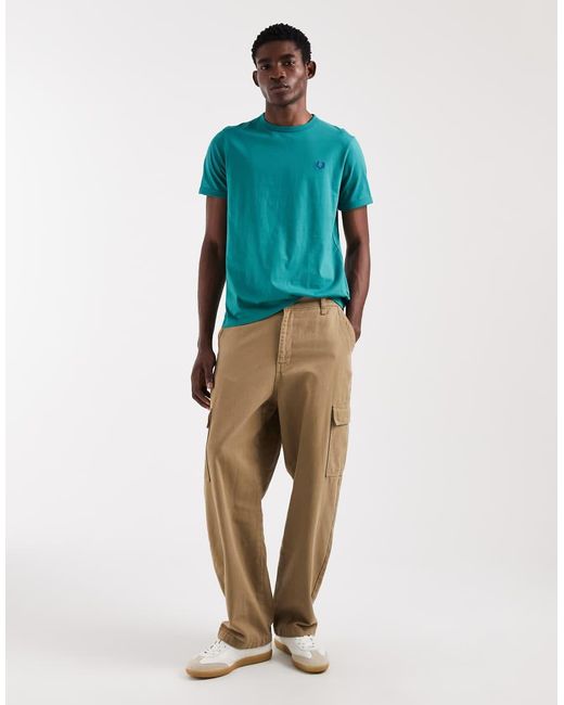 Fred Perry Blue Logo Ringer T-shirt for men