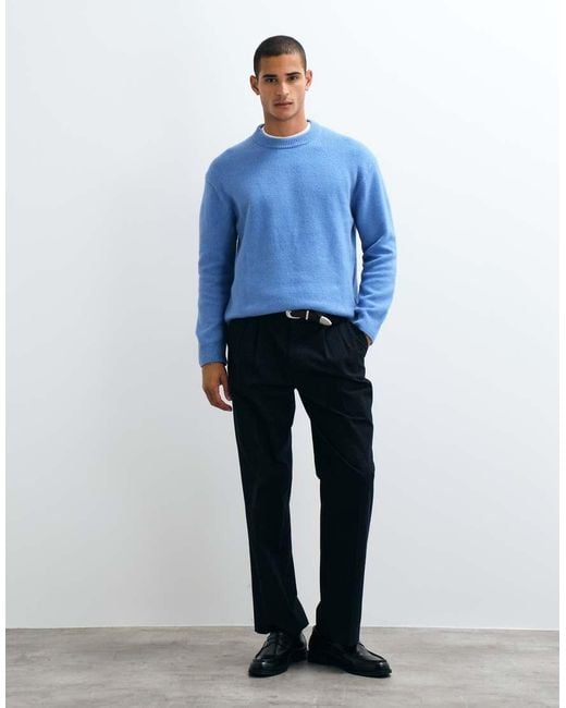 ARKET Blue Cotton Blend Crew Neck Jumper for men
