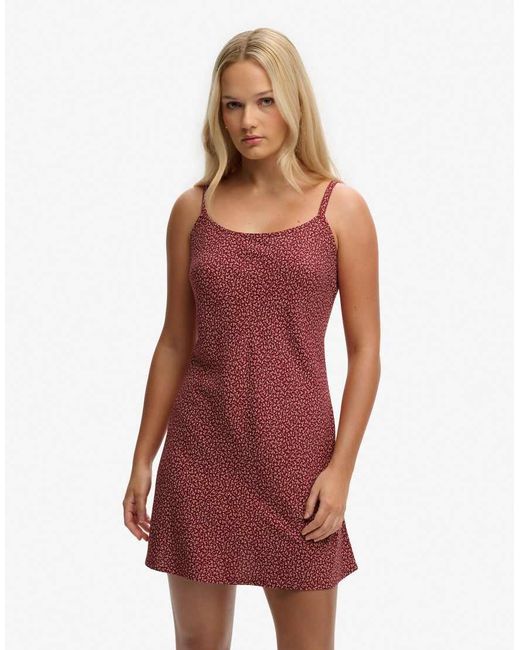 Superdry Red Printed Cami Mini Dress
