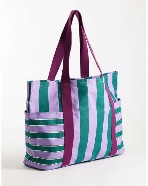 ASOS Red Canvas Tote Back