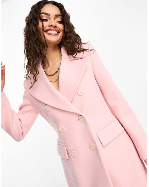 Manteau long oversize ouvert - poudré Forever New en coloris Pink