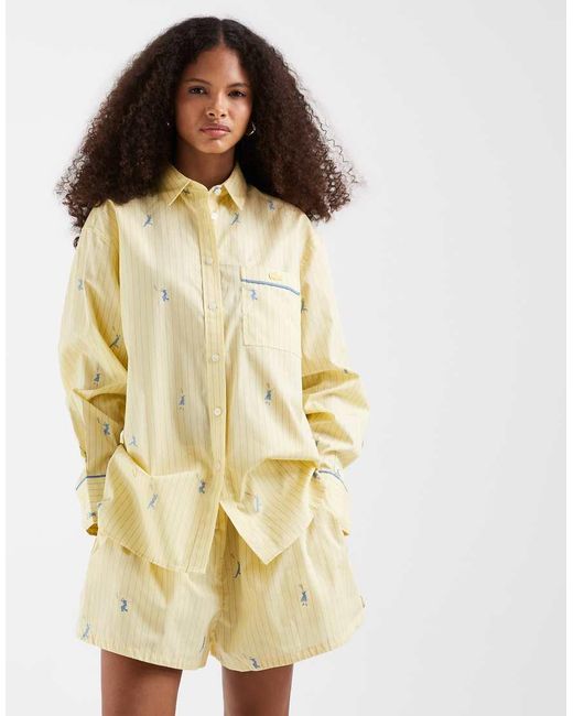 Lacoste Yellow Mini Tennis Player Print Shorts