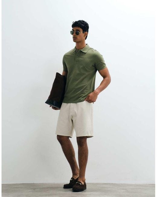 Mango Green Polo Neck T-shirt for men