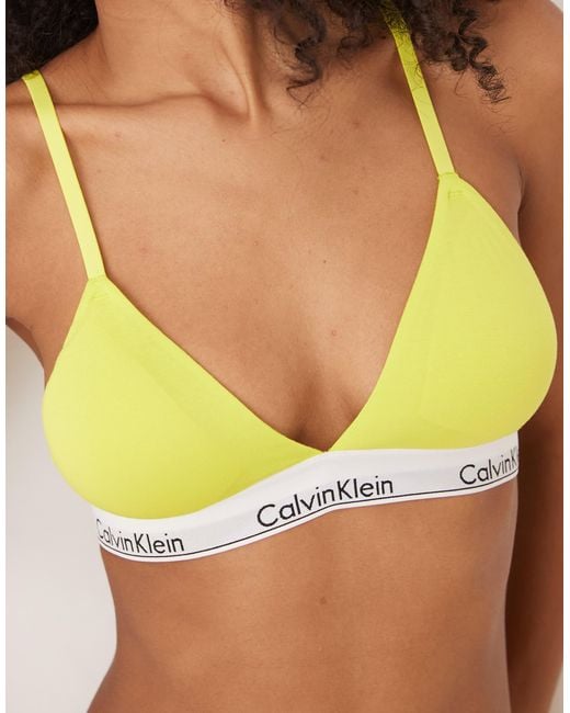 Calvin Klein Yellow Modern Cotton Lightly Lined Triangle Bralette