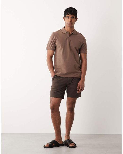 ASOS Brown Essentials Regular Fit Polo for men
