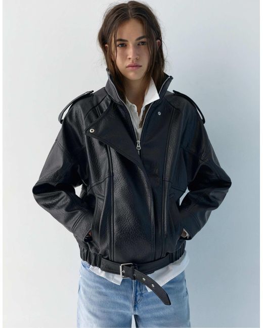 Pull&Bear Black – voluminöse jacke