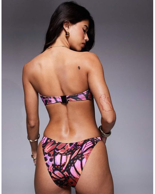 ASOS Pink Brooke Ring Bandeau Bikini Top