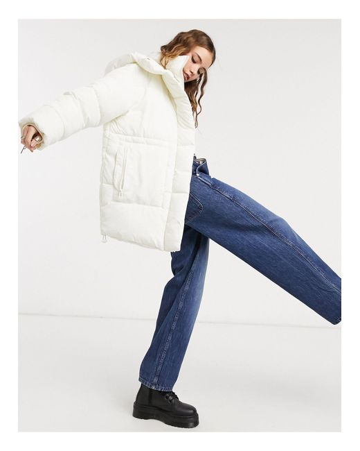 monki amber recycled short padded jacket with hood