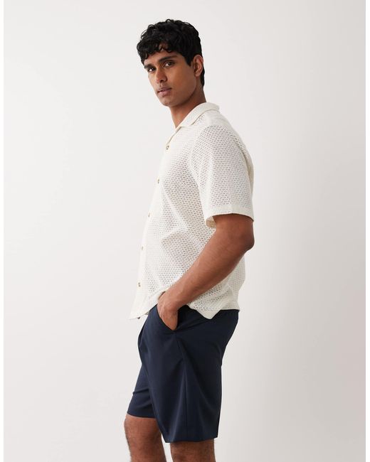 SELECTED White Wool Blend Shorts for men