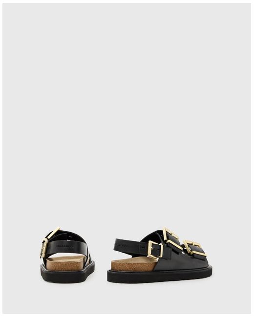 AllSaints Black Isla Leather Sandals