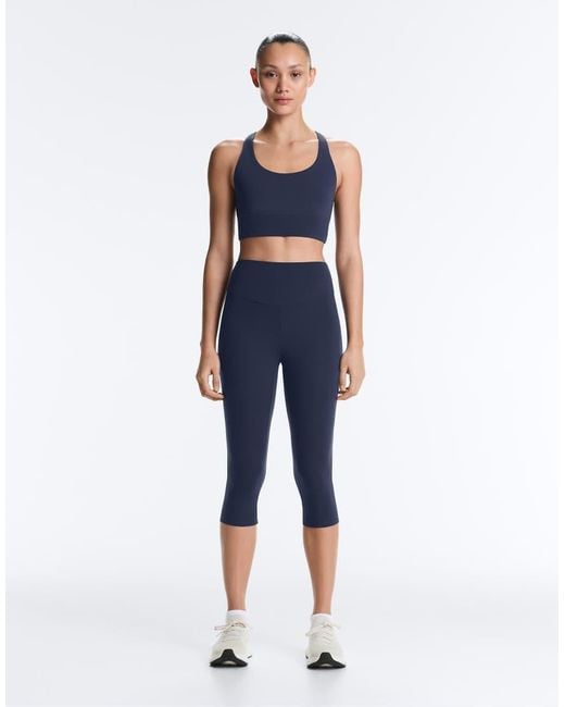 Oysho Blue Comfortlux High-rise 40cm Capri leggings