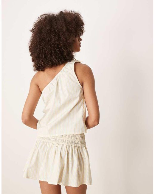 Motel Natural Miringa Candy Striped Co-ord One Sleeve Top
