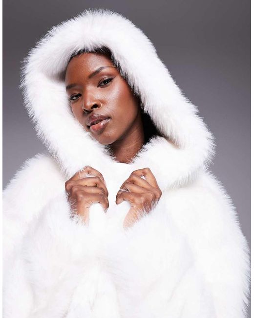 The Frolic White Exclusive Faux Fur Hooded Jacket