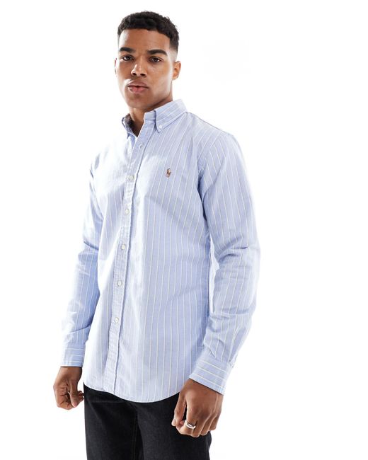 Polo Ralph Lauren – custom fit oxford-hemd in Blue für Herren