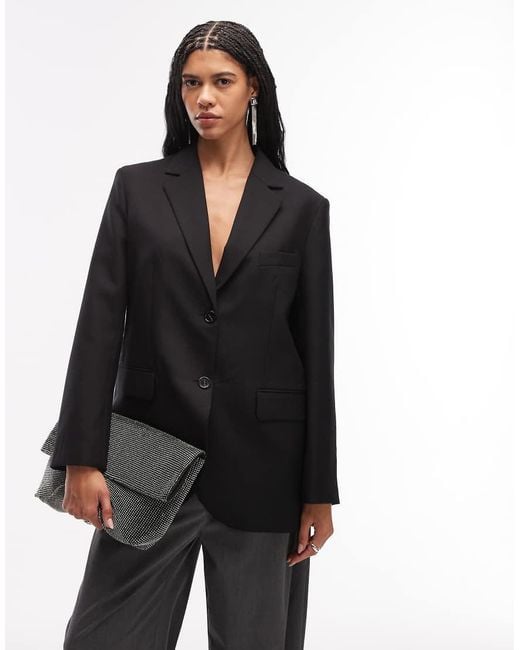 ARKET Black Oversized Boyfriend Blazer
