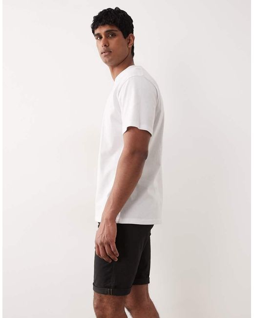Only & Sons White Regular Fit Chino Shorts for men