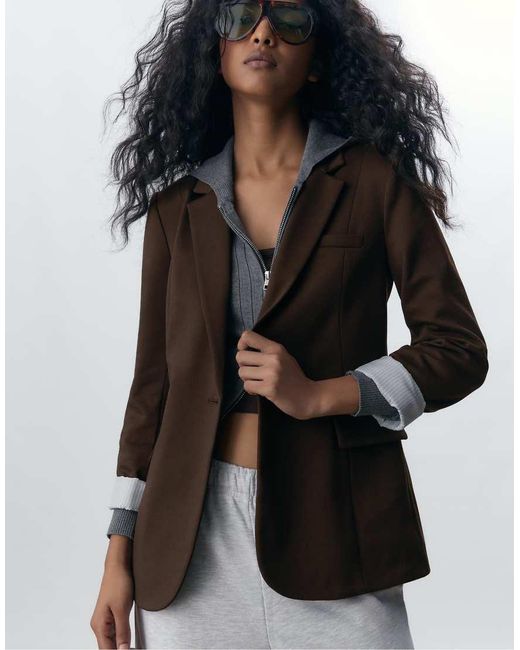 Stradivarius Black Slim Fit Blazer