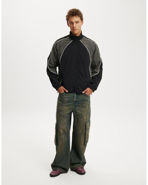 Cotton On Black Panelled Spray Jacket for men